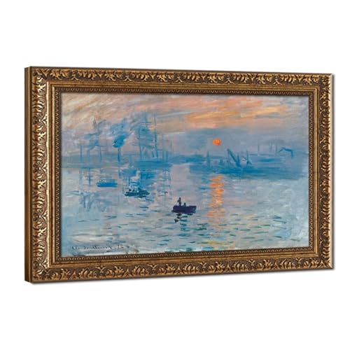 Impression, soleil levant sur toile Monet 50x75 cm pour salon