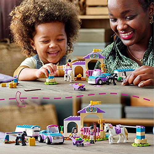 LEGO 41441 Friends Trainingskoppel und Pferdeanhänger, Pferd Spielzeug ab 4 Jahre für Mädchen und Jungen mit Pferdestall – Bild 7