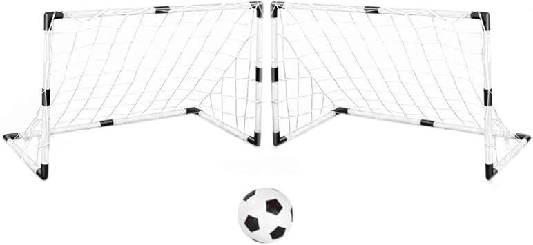 Amazon Co Jp サッカーゴール Haoun 子供 ミニゴール 練習 室内 屋外用 組み立て簡単 収納楽々 持ち運び便利 ゴールセット ミニ サッカーゴール ポンプとボールが付き 2台セット ホワイト おもちゃ