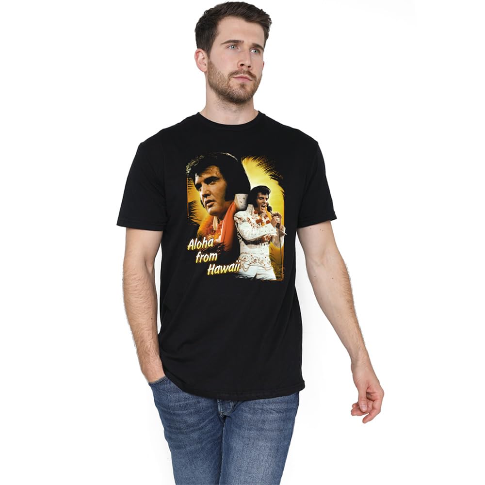 Elvis Presley Aloha Unisex T Shirt, Black, X-Large