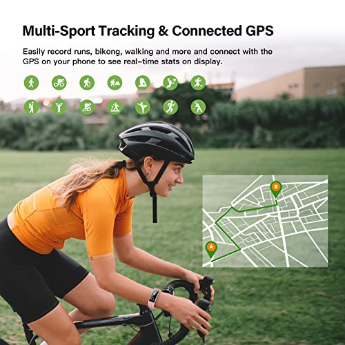 Stiive Fitness Tracker With Heart Rate Monitor, Waterproof Activity And Step Tracker For Women And Men, Pedometer Watch With Sleep Monitor & Calorie Counter, Call & Message Alert - Pink #TOP2