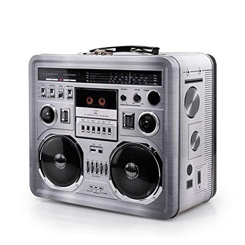 Retro Boombox Radio Lunchbox Tin Tote - 1980S Inspired Merchandise - Novelty Costume Accessories And Storage Container - Fun Unique Gifts For Halloween, Birthdays, Holidays, Graduation #TOP3