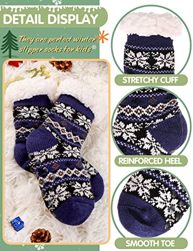 Image of MOGGEI Girls Slipper Fuzzy Socks Kids Boys Fluffy Fleece Lined Warm Plush Sherpa Winter Child Home Socks