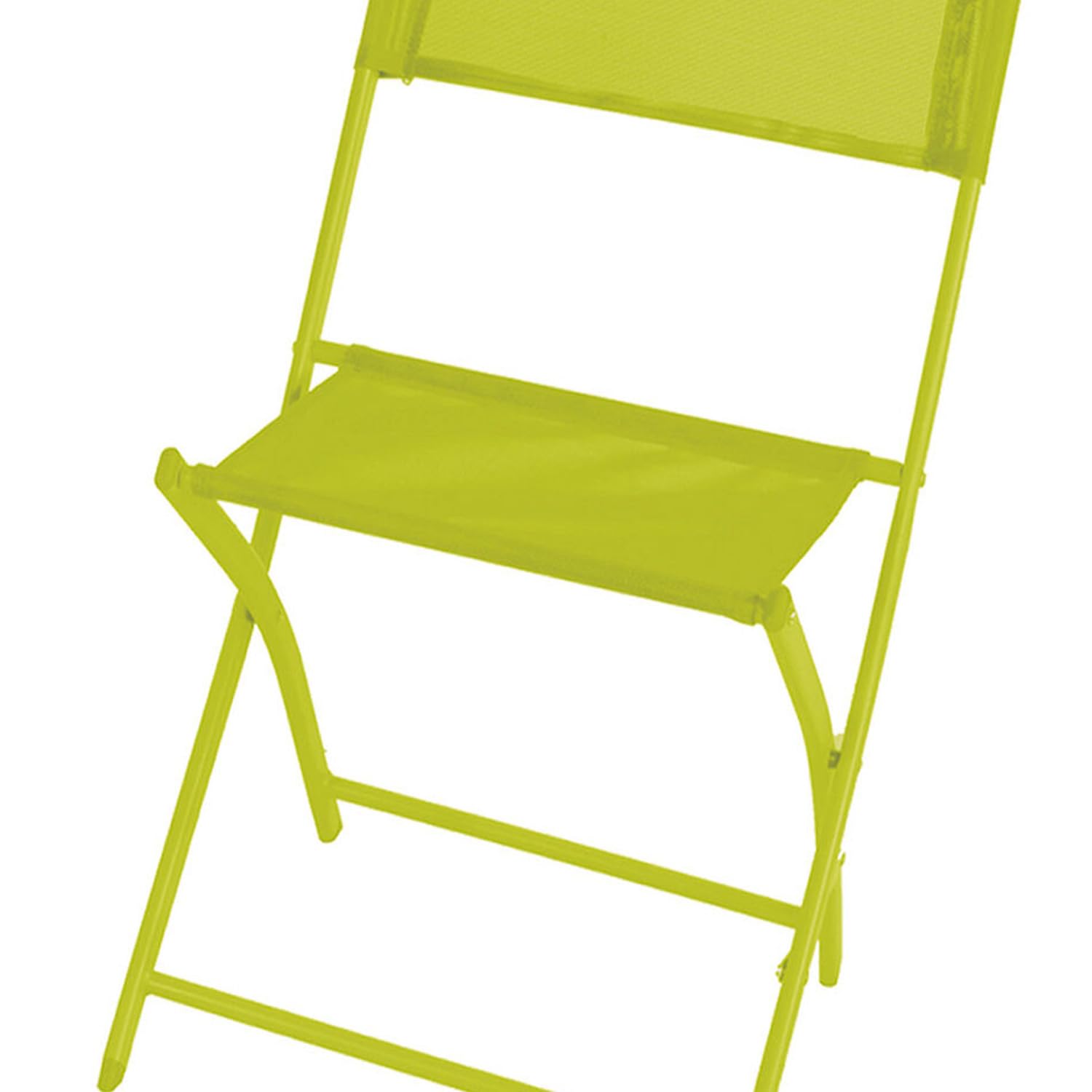 Mojawo Set di 2 Sedie da Giardino Pieghevoli con Schienale Alto, Acciaio Verniciato a Polvere, Verde Lime, Resistente alle Intemperie