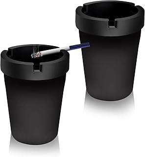 2PCS Smokeless Car Ashtray with Lid Smell Proof,Car Ashtrays for Cup Holder Smell Proof as Cars Trash Can,Portable Ash Tray for Cars Interior Accessories for Most Vehicles