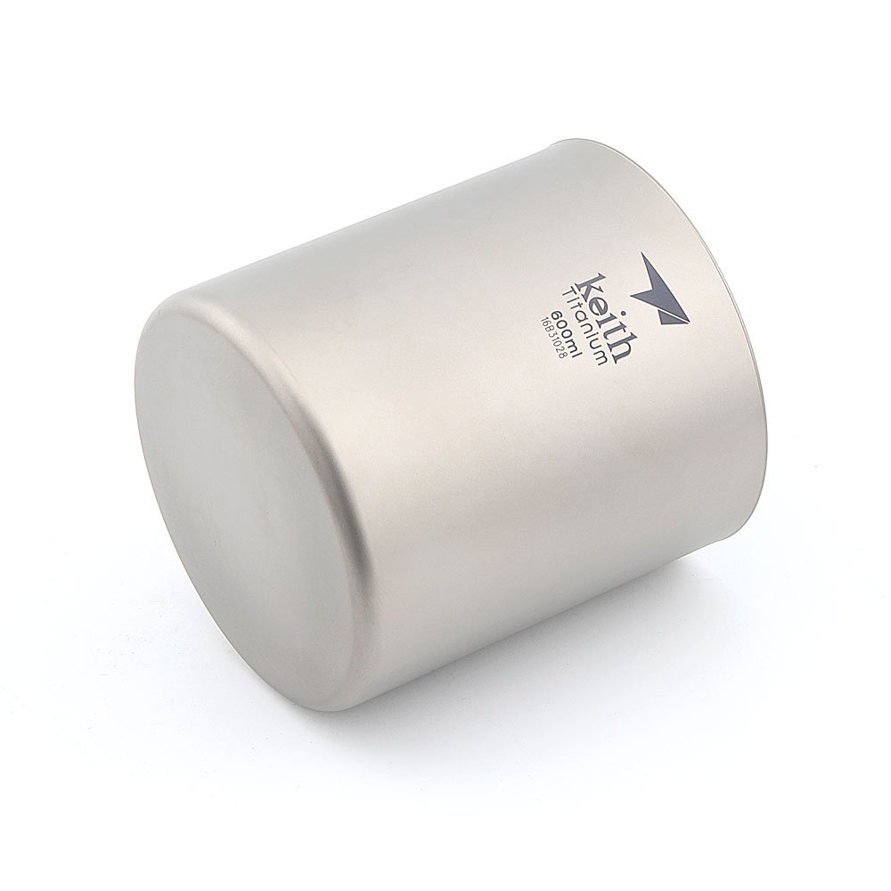 Keith 220 ml / 600 ml Titan Becher Saugnapf Doppelwandig Ultraleicht Titan Becher Tassen Leichte Tragbare Camping Wandern