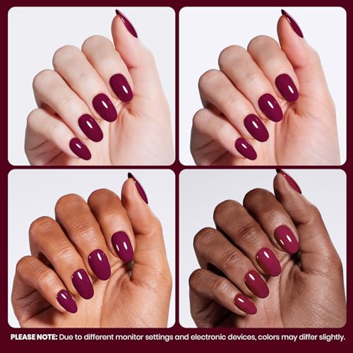 Image of Beetles Burgundy Red Gel Polish - 15ML /0.51Fl Oz, Burgundy Dark Red Gel Nail Polish, Soak Off UV LED Lamp Wine Color Fall Nails Art, Long-Lasting Manicure Salon DIY Home