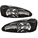 HEADLIGHTSDEPOT Black Housing Halogen Headlights Compatible With Pontiac Grand Prix 2004-2008 Includes Left Driver and Right Passenger Side Headlamps