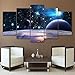 Produktbild Leinwand Hd Gedruckt Universum Galaxy 5-Teilige Printed Canvas Panel Reflexion Raum Planeten Modulare Bild Home Decorate Poster Wandkunst Malerei Xiaolaji-size2-Frameless