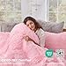 Sasttie 3-Piece Fluffy Duvet Cover Queen, Ultra Soft Faux Fur and Velvet Pink Comforter Cover, Luxury Fuzzy Bedding Sets for Winter Bed, Includes 1 Duvet Cover and 2 Pillowcases, No Comforter