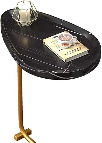 Miniatura 6 de Mesa auxiliar mesas auxiliares en forma de C bandeja de TV para sofá y cama moderna oficina portátil aperitivos mesas de centro de patas de metal