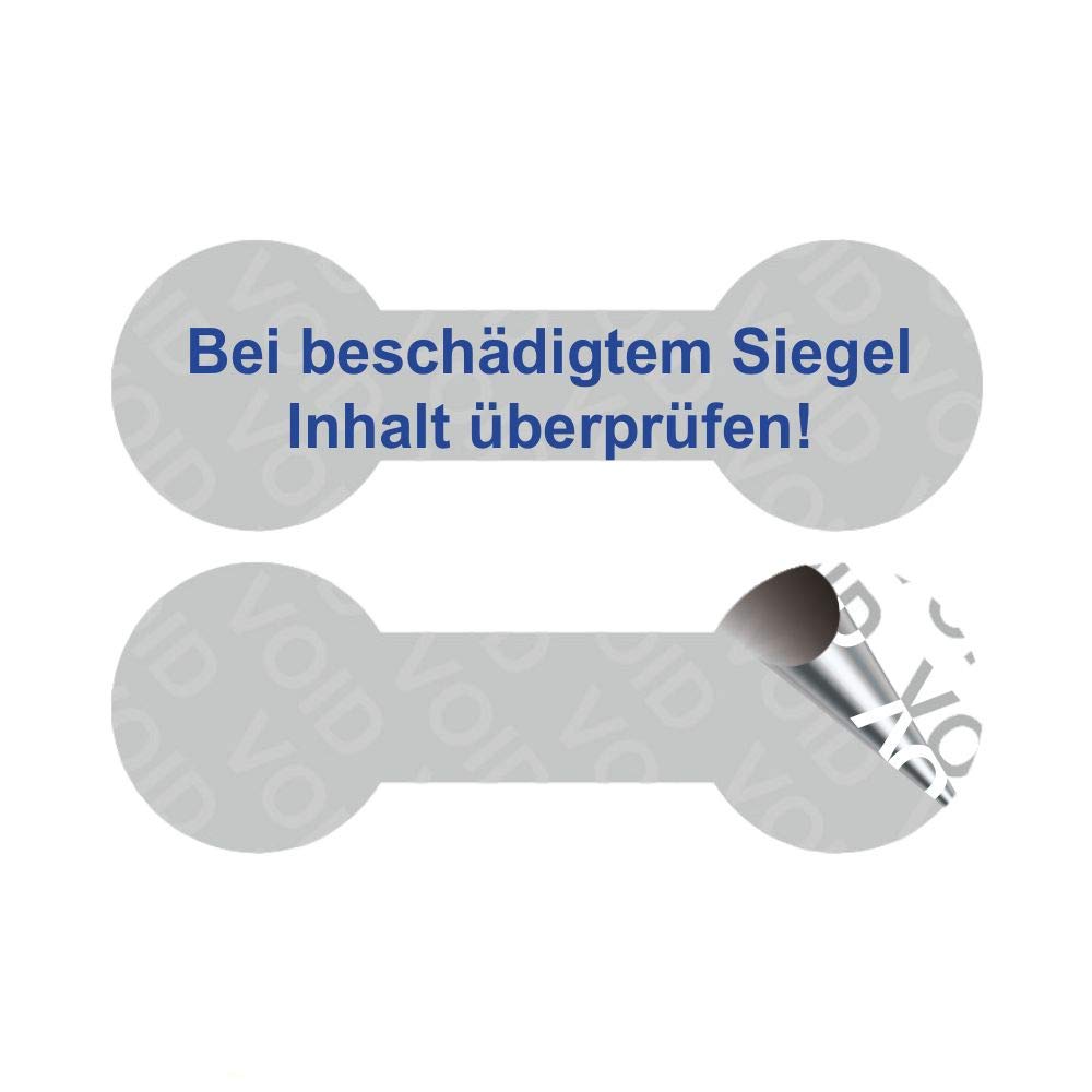 Etichette di sicurezza VOID "Verificare il contenuto in caso di sigillo danneggiato!" Su rotolo, 60 x 20 mm Blu – 1000 pezzi.