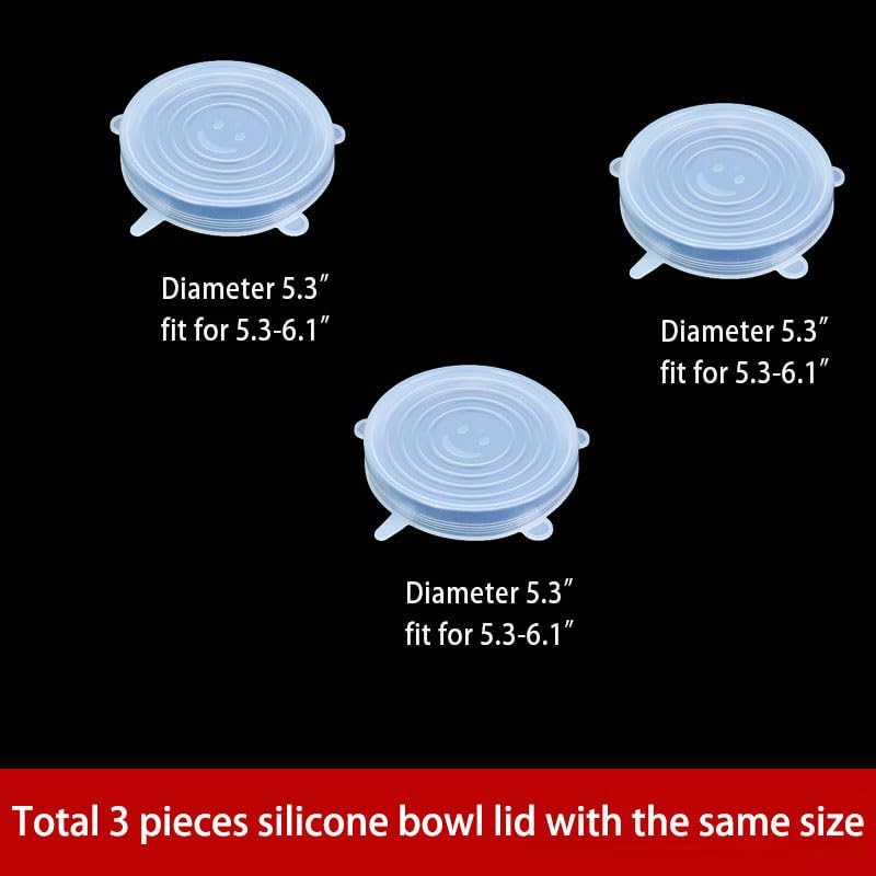Miniatura 2 de Paquete de 3 fundas de silicona reutilizables para alimentos, tapas elásticas a prueba de fugas para tazones, tazas, frutas, microondas y
