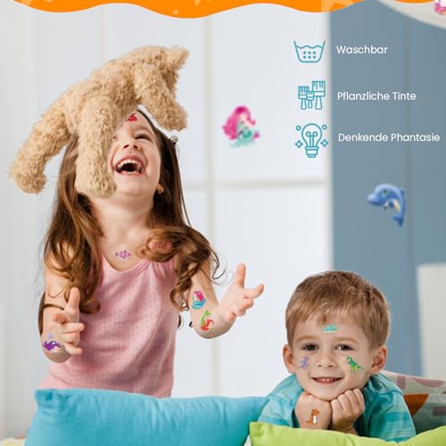 FUHOMI - Tattoo Kinder Mädchen Jungen - 350+ Kindertattoos - Klebetattoos - Tiere Schmetterling Dino Kinder Tattoo - Schultüte Füllung Mitgebsel Kindergeburtstag