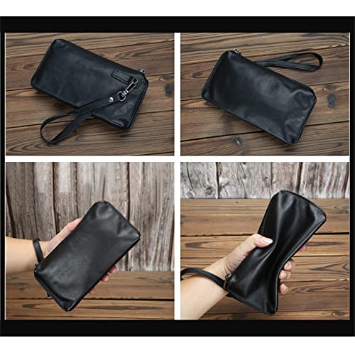 Men's Soft Leather Clutch Long Wallet Fashion Casual Business Phone Bag，A-10 * 4 * 20cm3