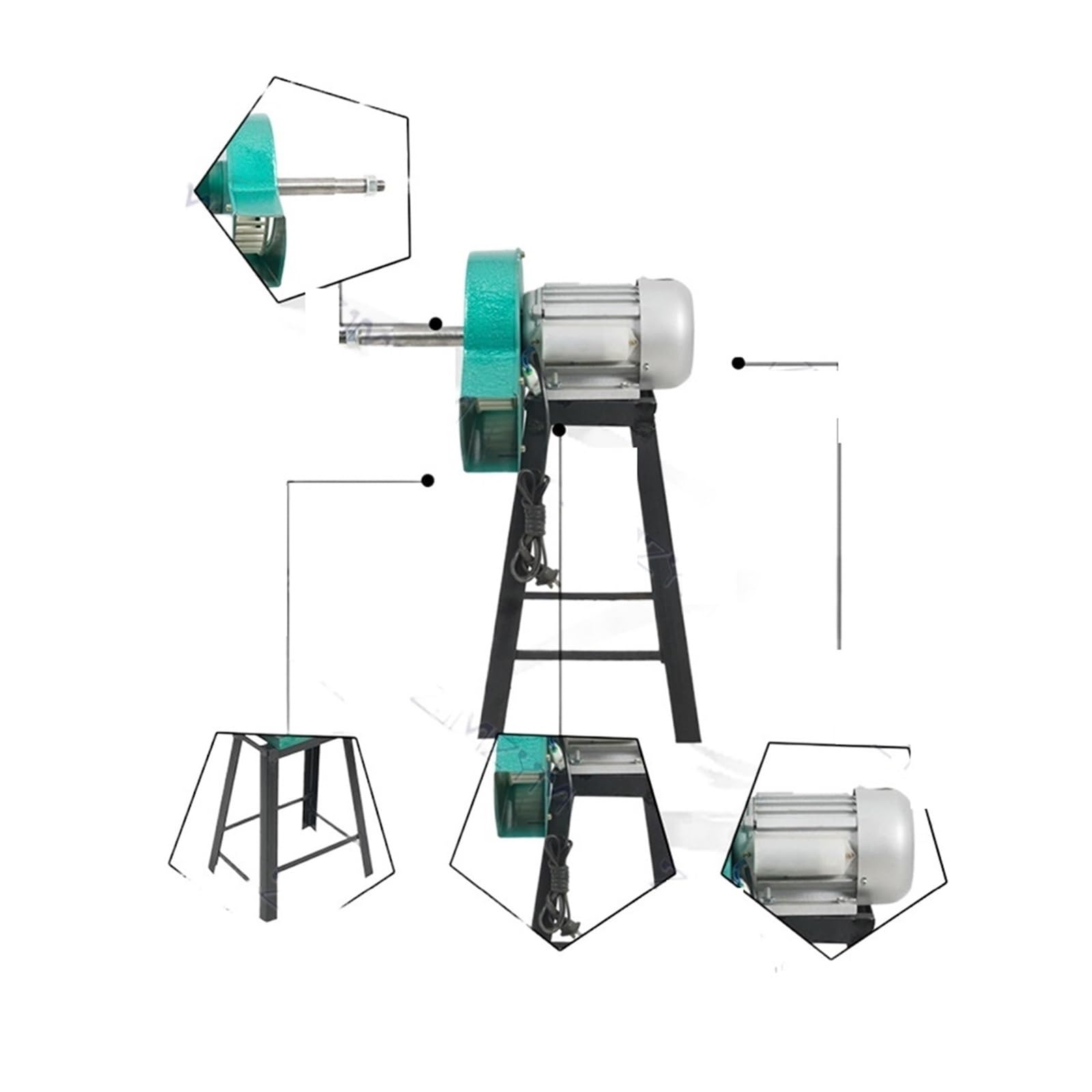 Desbastadora de suelas 370 W/550 W vertical un solo cabezal Lijadora pulidora Equipo for fabricación calzado para principiantes uso de bricolaje(550W)
