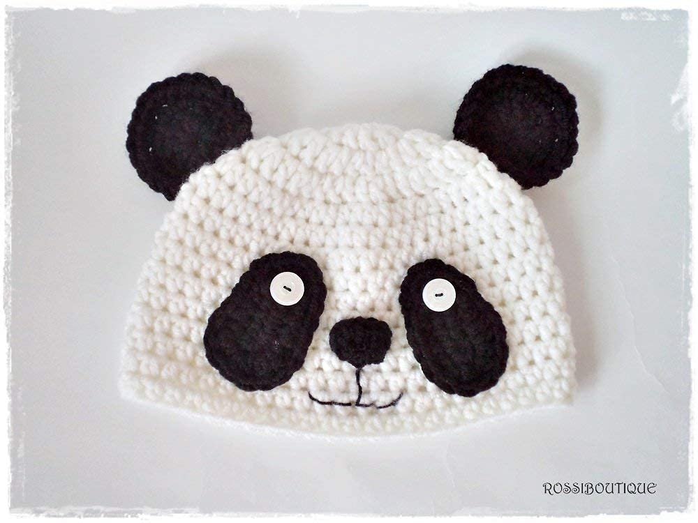 Crochet Panda Hat, Crochet Bear Hat 