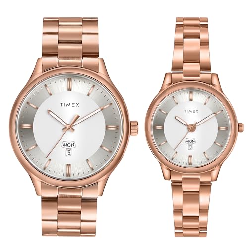 Analog Watch for Pair with Round Dial & Water Resistant Couple's Wrist Watches