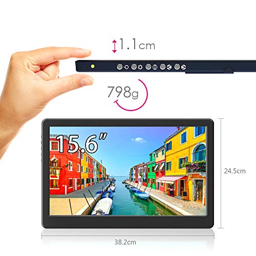 Image of GeChic 1503H 15.6 inch IPS 1080p Portable Monitor with HDMI, VGA Input, USB Powered, Ultralight Weight, Built-in Speakers, Rear Docking