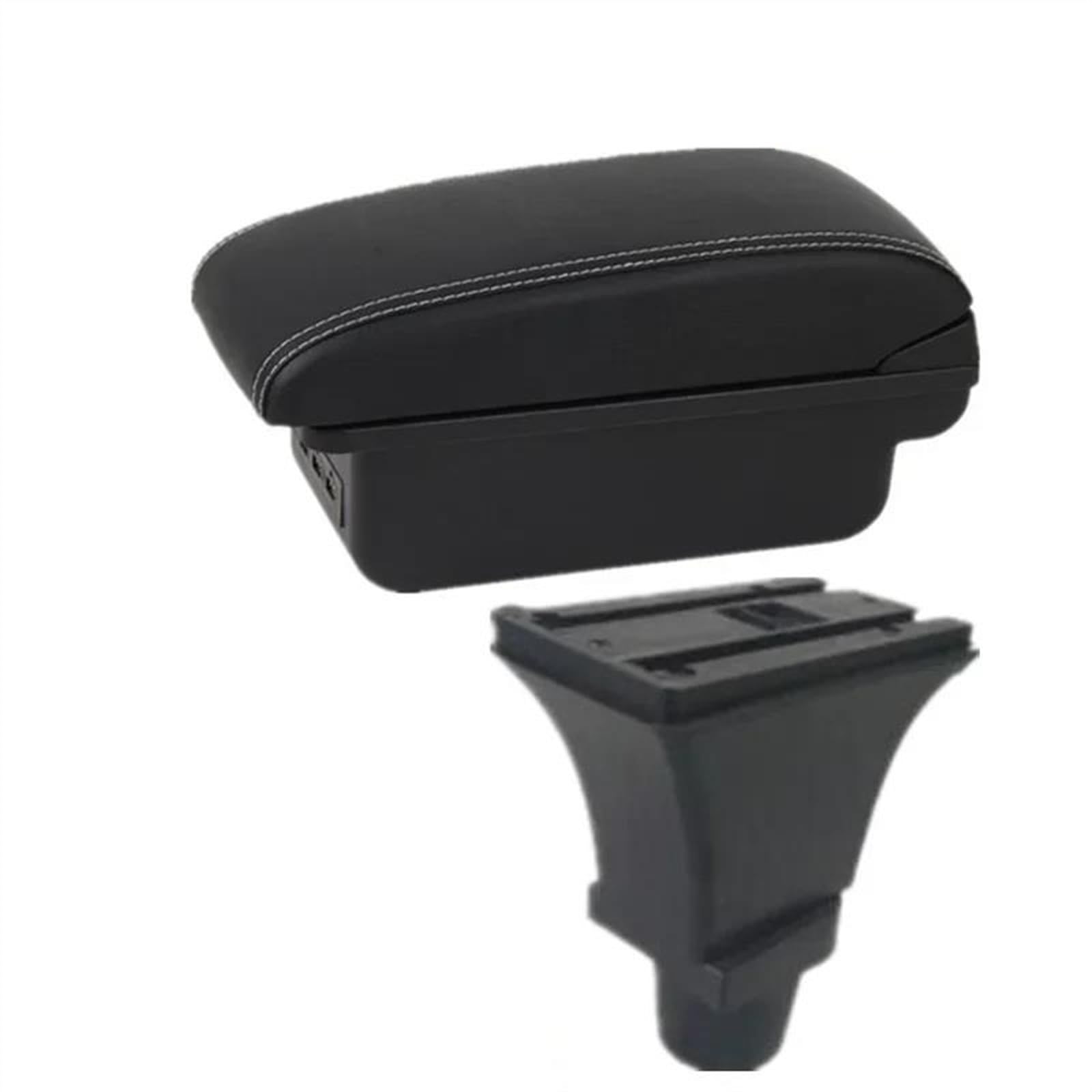 NMJLQW Storage Rack Car Armrest Box Accessories Car Armrest Box Dedicated Interior Retrofit Center Storage Box For Fiat 500 For CRONOS(B1 white line 3USB)