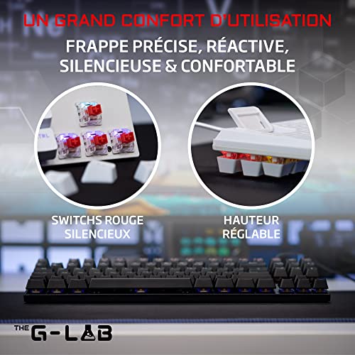 The G-Lab Keyz Mercury TKL Tastiera Meccanica Gamer 87 Tasti cablati USB AZERTY Francese, Retroilluminazione LED Multicolore - Gaming Compatto senza tastierino Digitale PC/PS4/PS5/Xbox Nuovo 2022, - Tastiera gaming - Immagine 2