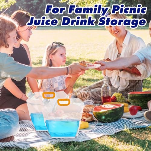 MAQUITA 20 Pcs Contenedor de Agua Plegable de Emergencia 1.3 Galones Bolsa Transparente Plástico Libre de BPA para Camping miniatura 5