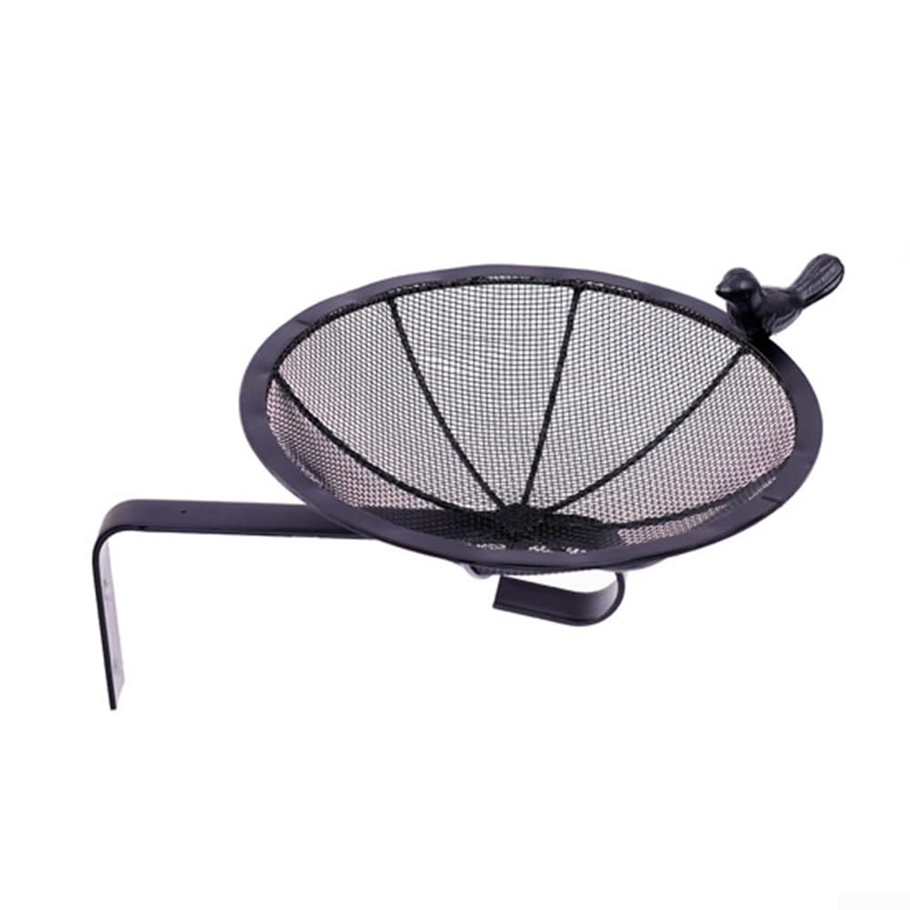 Stainless Steel Outdoor Bird Feeder Tray Featuring Drainage Holes and Compatibility with Common Mounting Surfaces