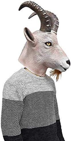 Miniatura 4 de Máscara de látex de cabra de Halloween, disfraz de fiesta, antílope, látex de cabeza completa, máscara de cabeza de animal con cuernos
