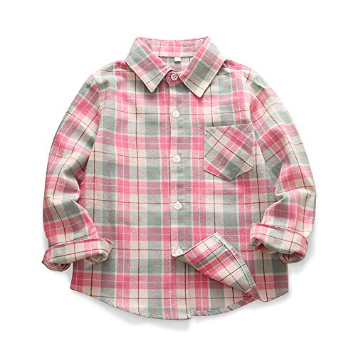 Image of Phorecys Girls' Plaid Flannel Shirt Long Sleeve Button Down Buffalo Checkered Shirt 2T-10 Years