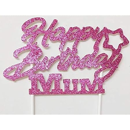 Ailexi Toppers De Decoration De Gateau De Paillettes A La Main 1 Joyeux Anniversaire Maman Rose Rouge Amazon Fr Epicerie