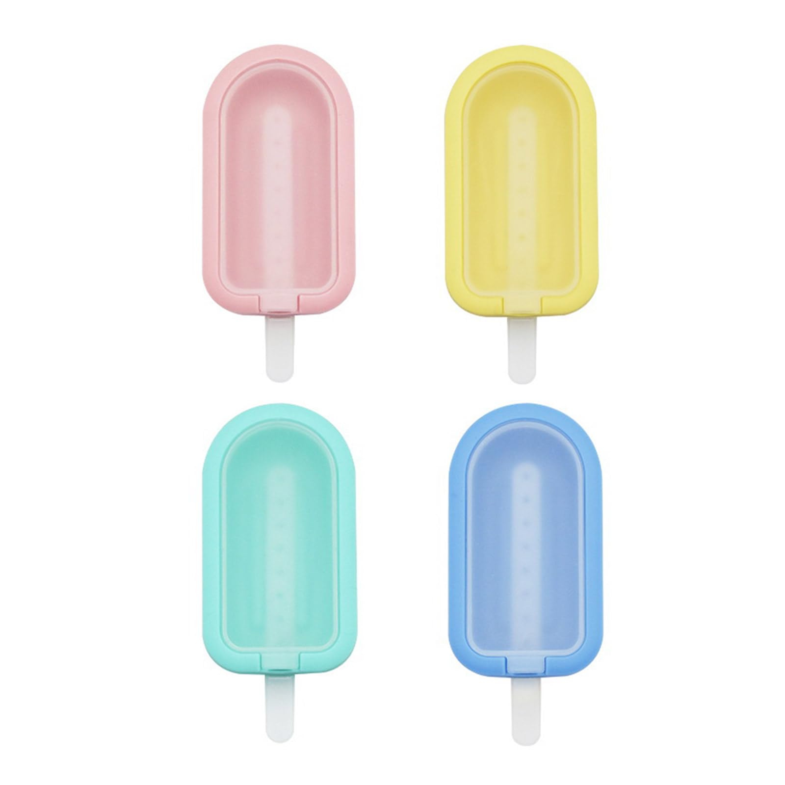 Set of 4 Convenient Ice Cream Molds for Making Stick Food Grade Silicone Popsicle Molds with Lids