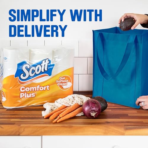 Image of Scott Comfort Plus Toilet Paper, 1-Ply, White, 462 Sheets /Roll, 18 Mega Rolls /Pack (49729)