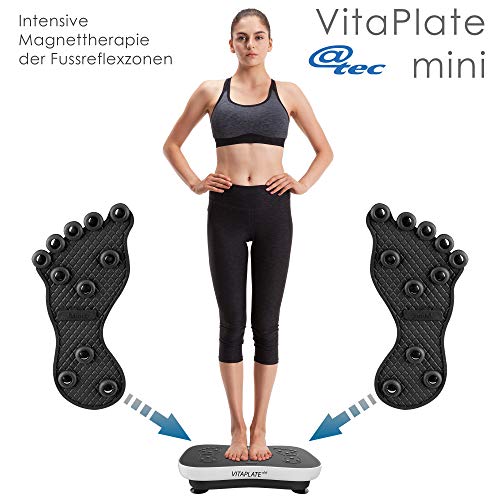 @tec Vitaplate Mini Vibrationsplatte mit 99 Trainingsstufen, Display & Fernbedienung, Rüttelplatte für Bauch Beine Po… – Bild 3