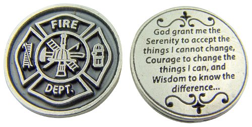 Religious Gift Fire Department Fireman Protection Token with Serenity Prayer on Back - //coolthings.us
