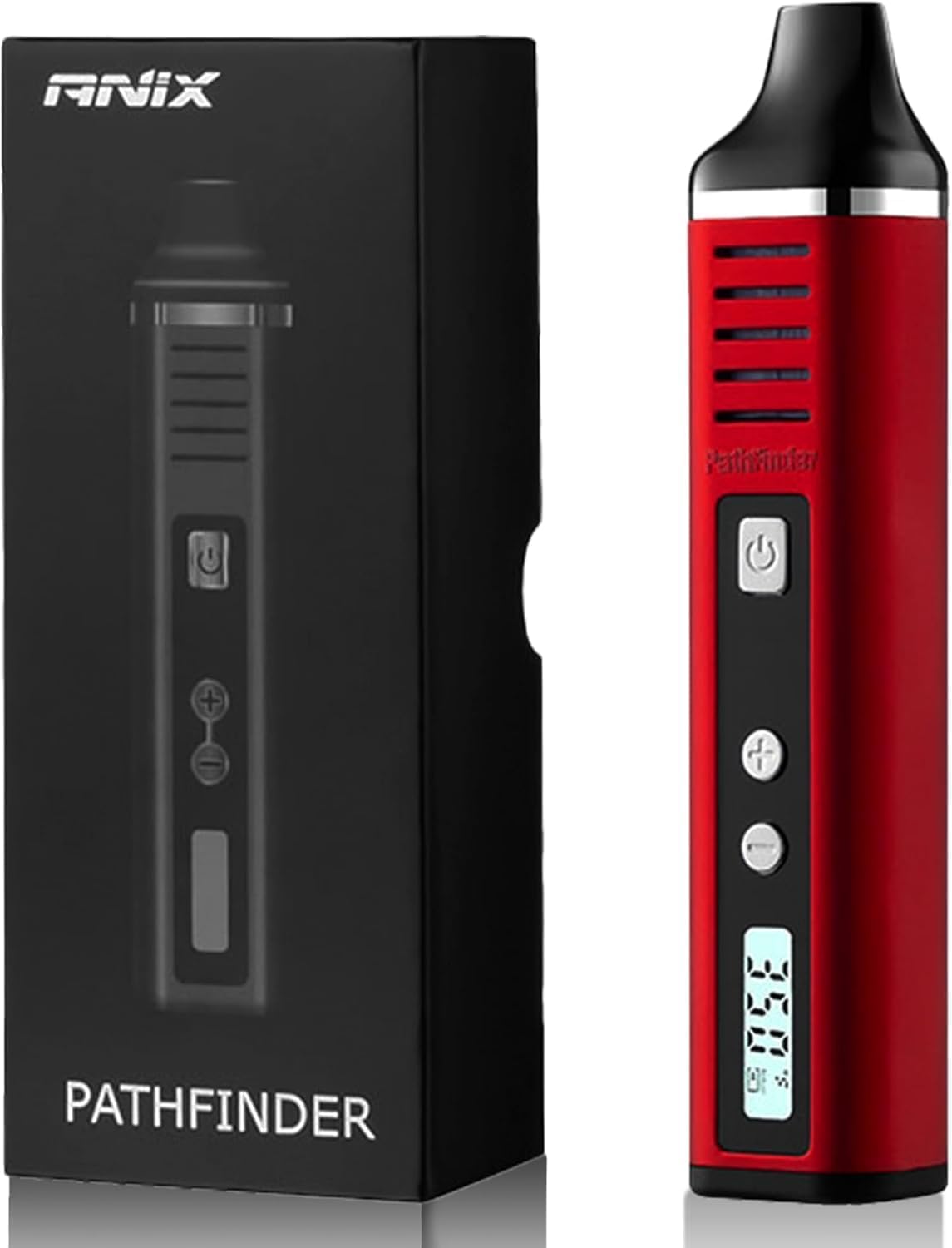 Kräuter Vaporizer 1800mAh Akku – Dry Herb Vaporizer mit Edelstahl-Heizkammer, LCD Display, Einstellbare Temperatur 93–220°C, Tragbarer Kräuter Verdampfer mit Isoliertem Luftweg-Rot
