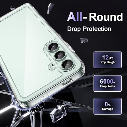 Image of Case for Samsung Galaxy S24 FE 5G, Military Grade Drop Protection Phone Case, Yellowing Resistant, Anti-Scratch Hard PC Back, Shockproof Hard Ultra-Thin Protective Cover, Clear