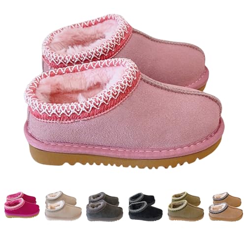 Fashion Winter Plush Platform Boots Little Kids Ankle Boots Toddler Kids Wool Lined Slippers Girls Boys Outdoor Warm Indoor Home Anti-slip Trendy Mini Boots