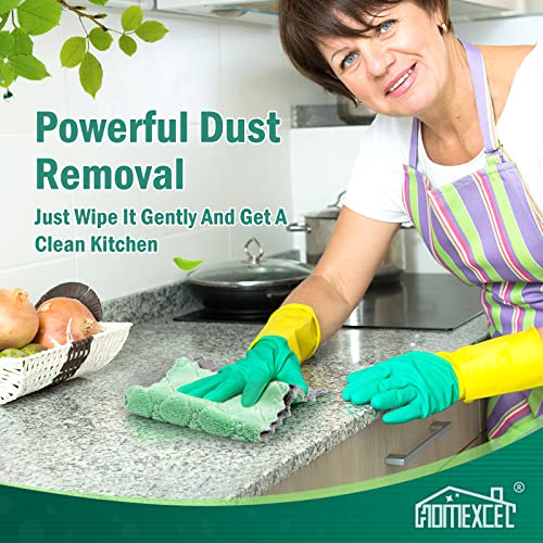 Homexcel Dish Towels 12 Pack,Premium Kitchen Towels,Super Absorbent Coral Fleece Dishtowels, Nonstick Oil Washable Fast Drying Kitchen Cloth Rags #TOP3