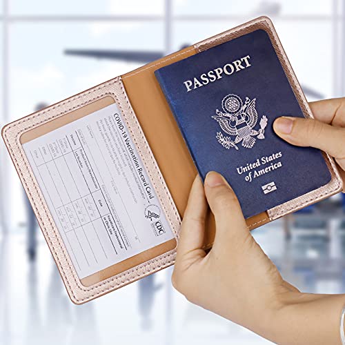 Image of TIGARI Passport Holder for Travel Women Men, Valentines Day Gifts PU Leather Wallet Cover Case Sleeve, Waterproof Protected Document Organizer, Vacation Plane Cruise Travel Essentials