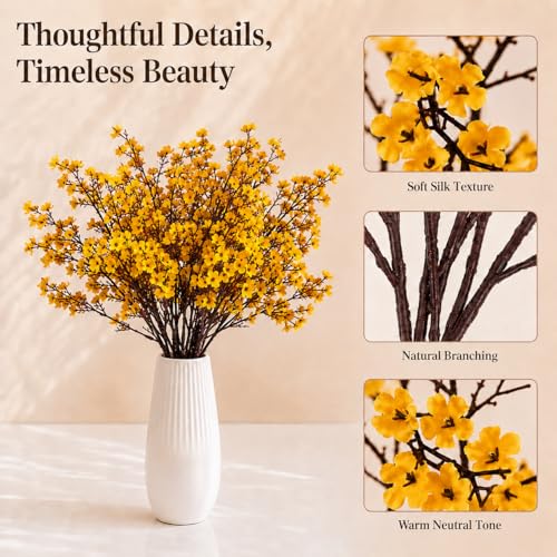 Image of Mandy's 6 Bundles Artificial Dark Yellow Baby's Breath Flowers