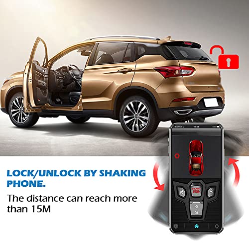 Mulcort LIN4577308552678QJ Car Remote Starter System Pke Keyless Entry Bt Remote Engine Starter Central Lock Kit Vibration Alarm Support App Control thumb #4
