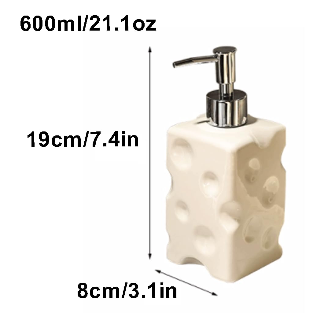 Bellissimo Dispenser di Sapone Manuale a Spinta, Bottiglia di Sapone per lozione, Contenitore in Ceramica, Contenitore Riutilizzabile per Bottiglia di Sapone Liquido da appoggio Pratico