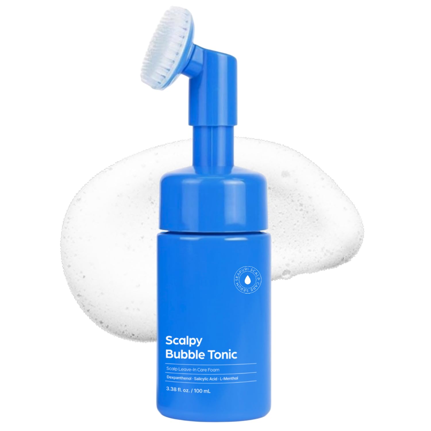Seapuri Leave-In Exfoliating Scalp Treatment - Detox Bubble Tonic for Dry & Itchy Scalp, Removes Flakes, Sebum & Buildup, Salicylic Acid & Menthol, Korean Hair Care