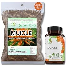 Muicle Capsules Forte + Herbal Tea Combo90 Capsules1200 mg/Serving +4oz Loose Leaf,Justicia Spicigera Mexican Honey Suckle 100% Natural Supplement & Tea Set,Authentic,Vegan,Non-GMO