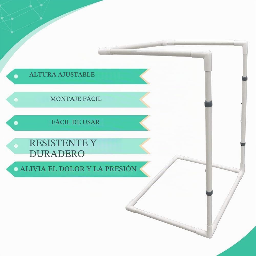 Levantadores de Manta para pies de Cama, Soporte de Soporte para Cama de Hospital, Asistencia para el Cuidado de los Dedos de los pies, recuperación de cirugía de Tobillo, Altura Ajustable (26 a 34