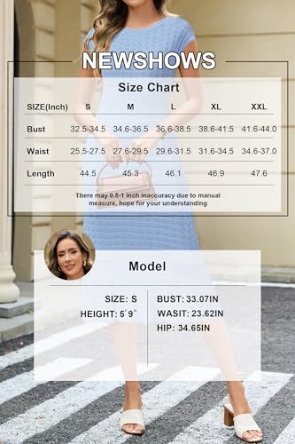 Image of Newshows Women's Hollow Slim Summer Fall Church Work Casual Sweater Dress | Machine Washable Knit Sweater Fabric, Hollow Design, Bell Sleeve, Business Casual, Church Teacher Outfits, Modest Dress