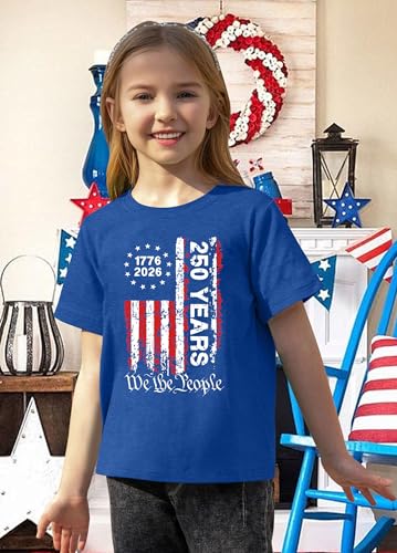 Image of CAZYCHILD Kids 250 Anniversary USA Shirts 250 Year American Flag Tshirt Boys and Girls Happy 250th Tee 4th of July Tops