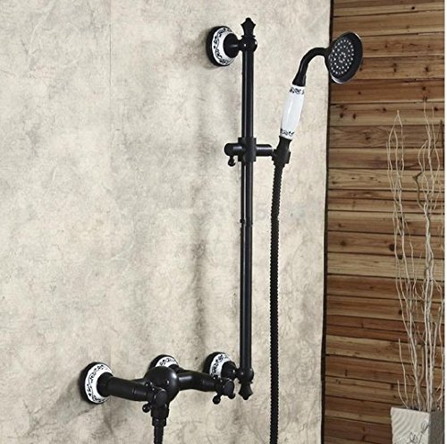 Robinet mitigeur de baignoire Gowe mural noir mat au design épuré et durable