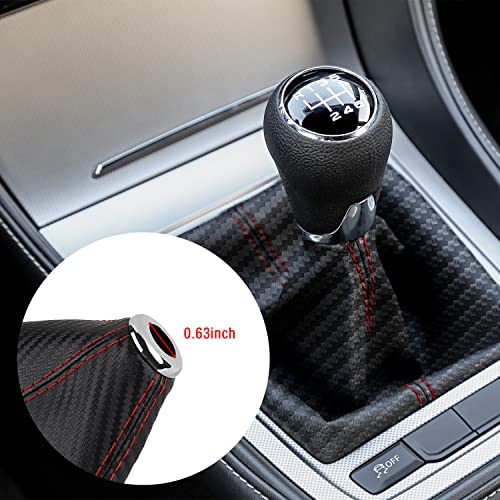 Image of Salior Dustproof Car Shift Knob Cover, Protects Gear Shift Knob & Decorate Car Interior,Universal Gear Shift Cover for Most Manual Transmission Car Truck SUV (Carbon Fiber Red)