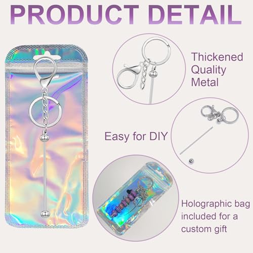 Image of Beadable Keychain Bars Bulk Blank Creative Cute Keychains Bar for Beads Purse Keychains for Women Man